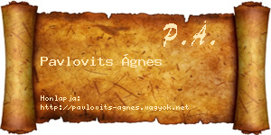 Pavlovits Ágnes névjegykártya