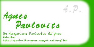 agnes pavlovits business card